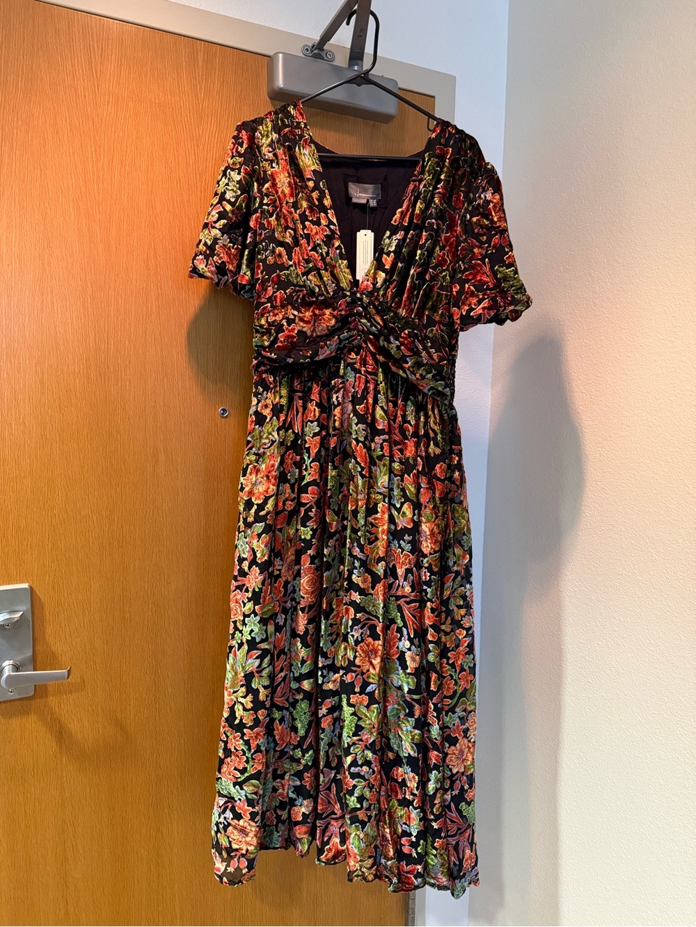 Anthropologie Katerina Dress - Black with Multicolor Floral